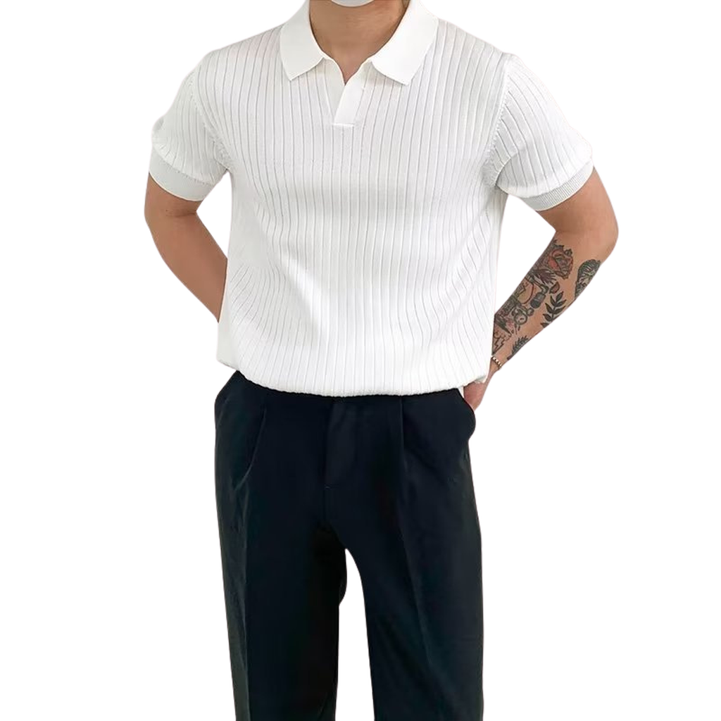 Camisa Canelada Manga Curta Essentia
