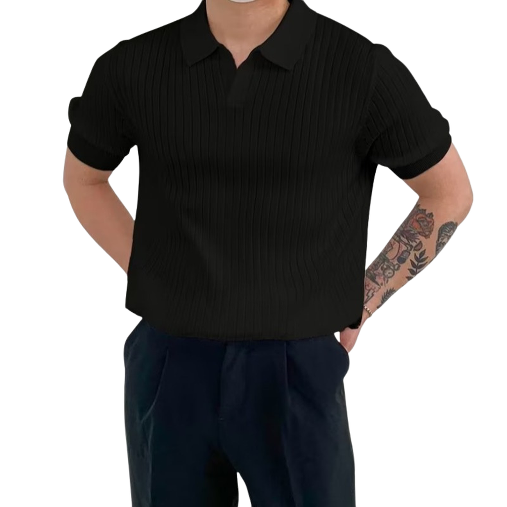 Camisa Canelada Manga Curta Essentia